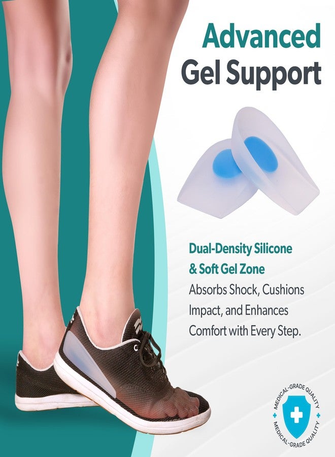 بريس أبيليتي واقيات نتوءات الكعب من BraceAbility | وسادات نعال داخلية من السيليكون الطبي لعلاج التهاب اللفافة الأخمصية، وواقيات تقويم القدم الجل، وواقيات الأحذية (زوج - كبير) - Image 4